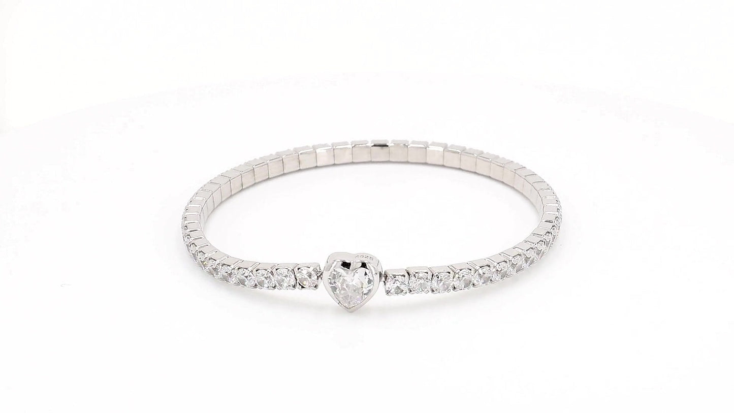 Divara Larkin Tennis Bracelet, sterling silver 925 cubic zirconia bracelet