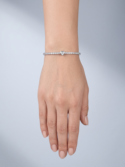 Divara Larkin Tennis Bracelet, sterling silver 925 cubic zirconia bracelet