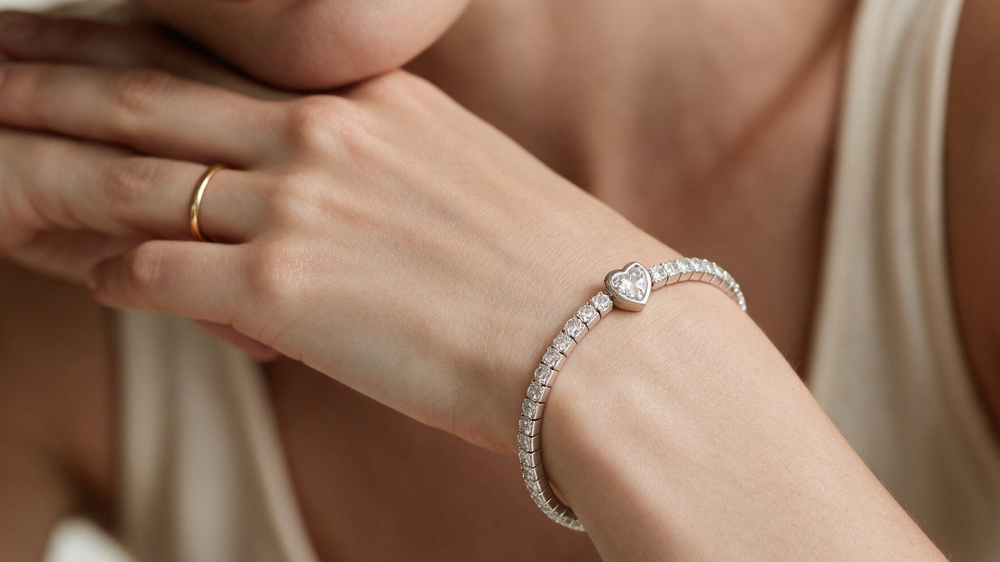 Divara Larkin Tennis Bracelet, sterling silver 925 cubic zirconia bracelet