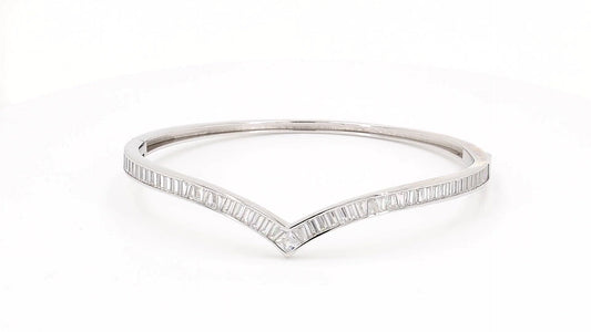 Divara Winsome Bangle, sterling silver 925 cubic zirconia bracelet