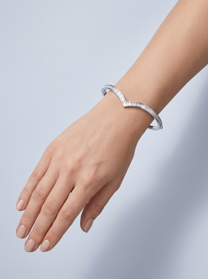 Divara Winsome Bangle, sterling silver 925 cubic zirconia bracelet