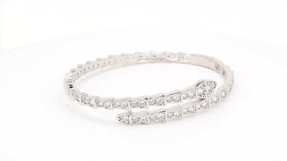 Divara Delphine Bangle, sterling silver 925 cubic zirconia bracelet