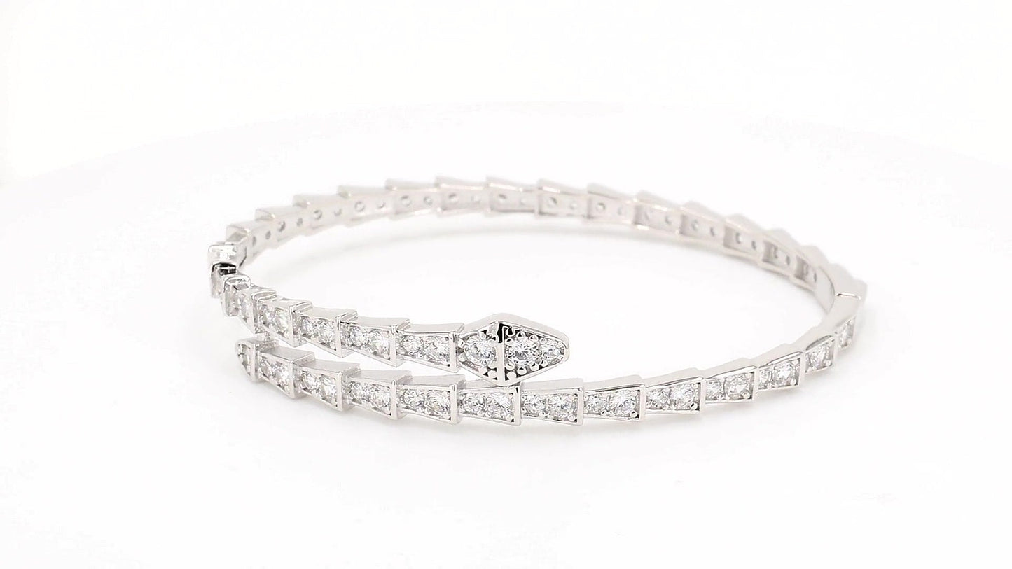 Divara Delphine Bangle, sterling silver 925 cubic zirconia bracelet