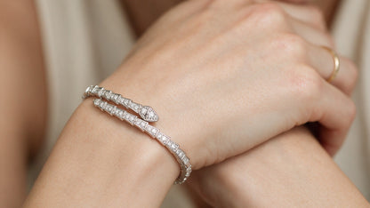 Divara Delphine Bangle, sterling silver 925 cubic zirconia bracelet