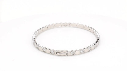 Divara Rowan Bangle, sterling silver 925 cubic zirconia bracelet