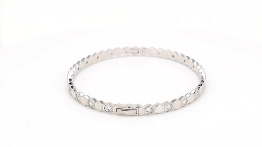 Divara Rowan Bangle, sterling silver 925 cubic zirconia bracelet