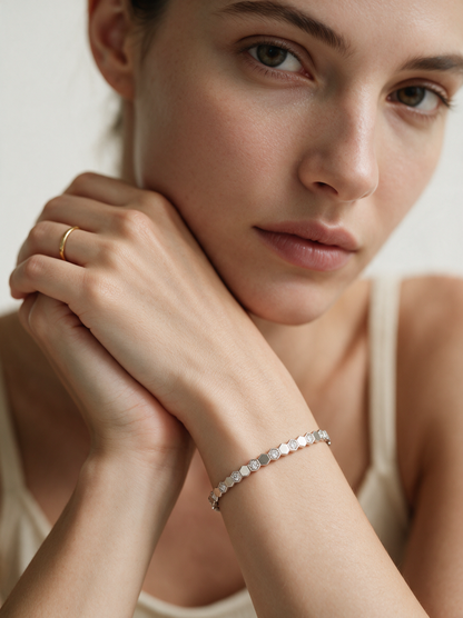 Divara Rowan Bangle, sterling silver 925 cubic zirconia bracelet
