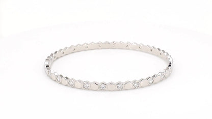 Divara Rowan Bangle, sterling silver 925 cubic zirconia bracelet