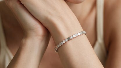 Divara Rowan Bangle, sterling silver 925 cubic zirconia bracelet