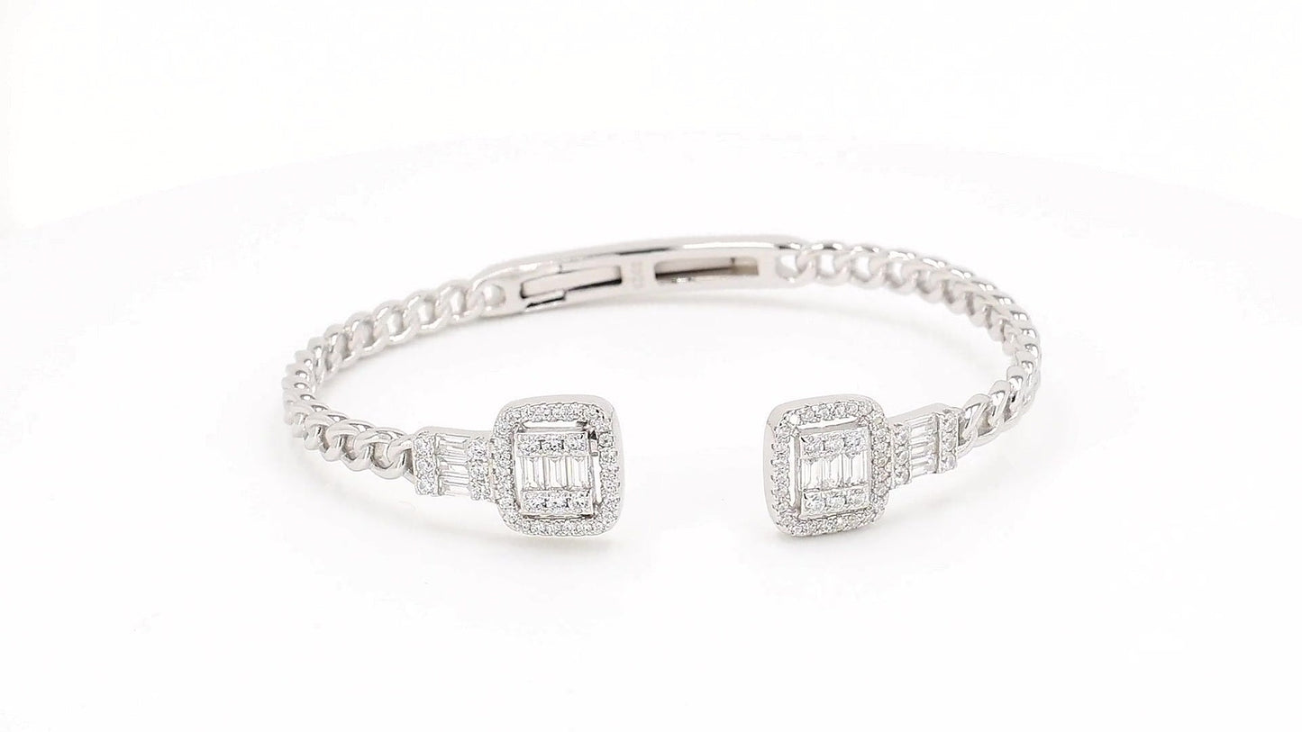 Divara Coralie Bangle, sterling silver 925 cubic zirconia bracelet