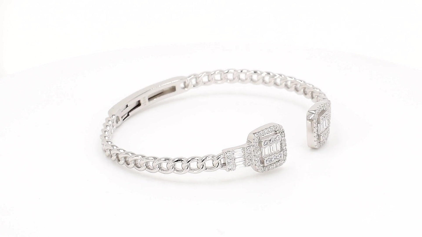 Divara Coralie Bangle, sterling silver 925 cubic zirconia bracelet