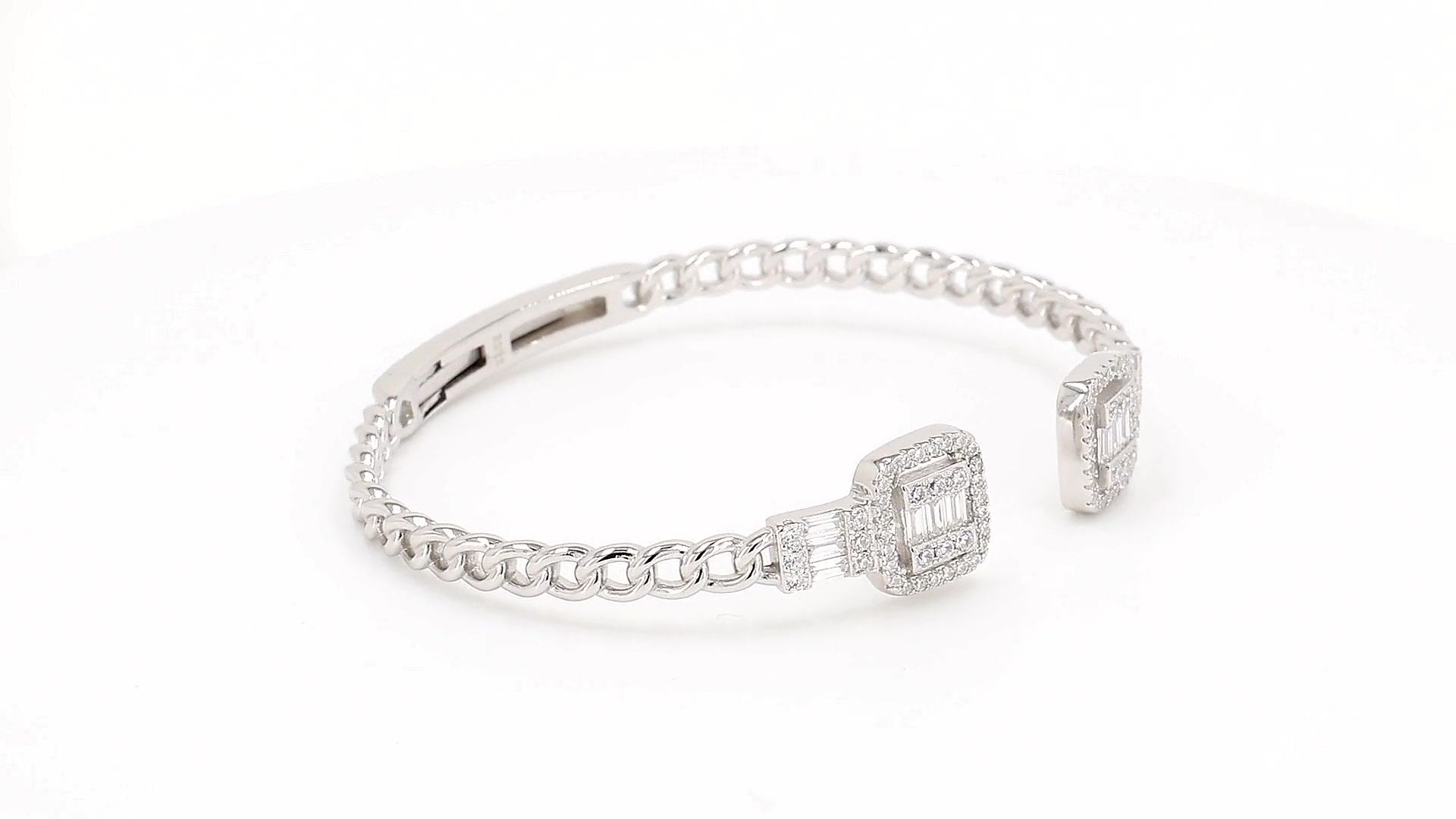 Divara Coralie Bangle, sterling silver 925 cubic zirconia bracelet