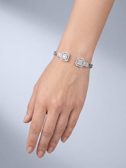 Divara Coralie Bangle, sterling silver 925 cubic zirconia bracelet