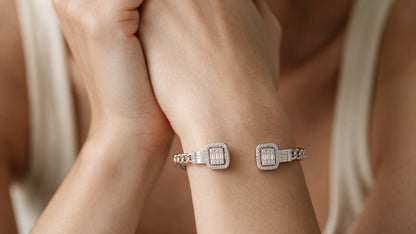 Divara Coralie Bangle, sterling silver 925 cubic zirconia bracelet