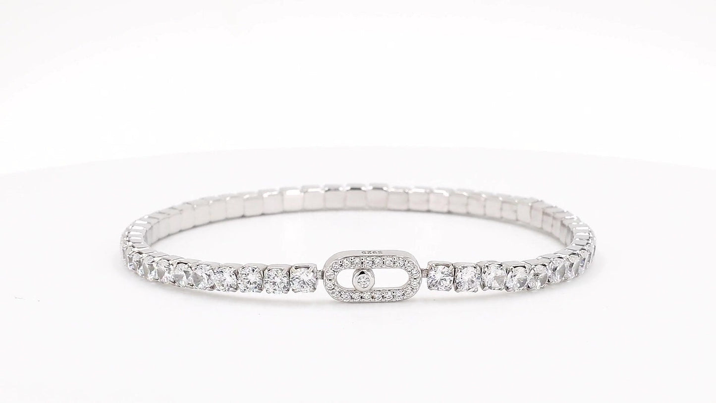 Divara Saskia Tennis Bracelet, sterling silver 925 cubic zirconia bracelet