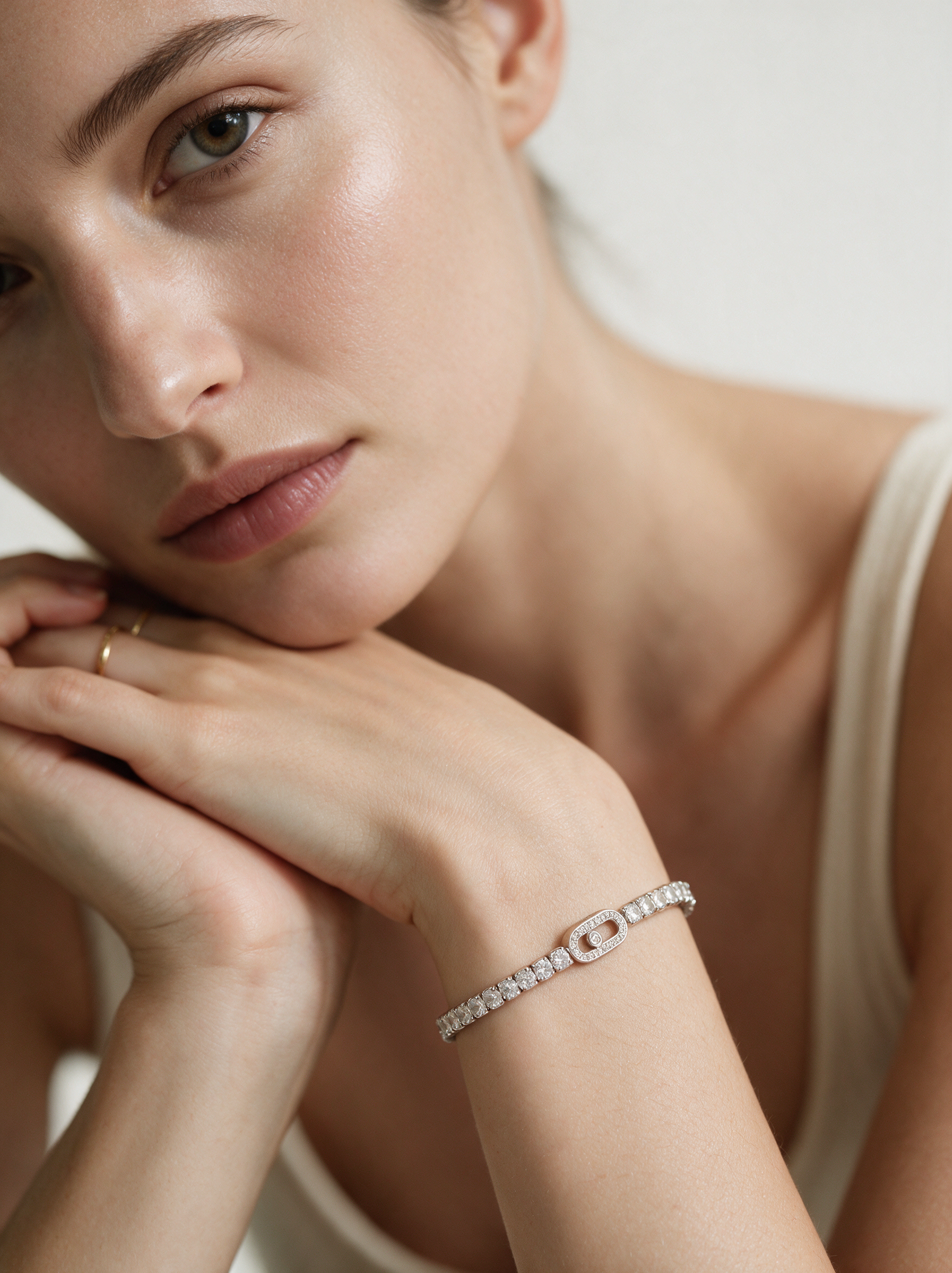 Divara Saskia Tennis Bracelet, sterling silver 925 cubic zirconia bracelet
