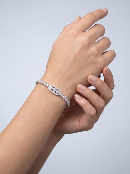 Divara Saskia Tennis Bracelet, sterling silver 925 cubic zirconia bracelet