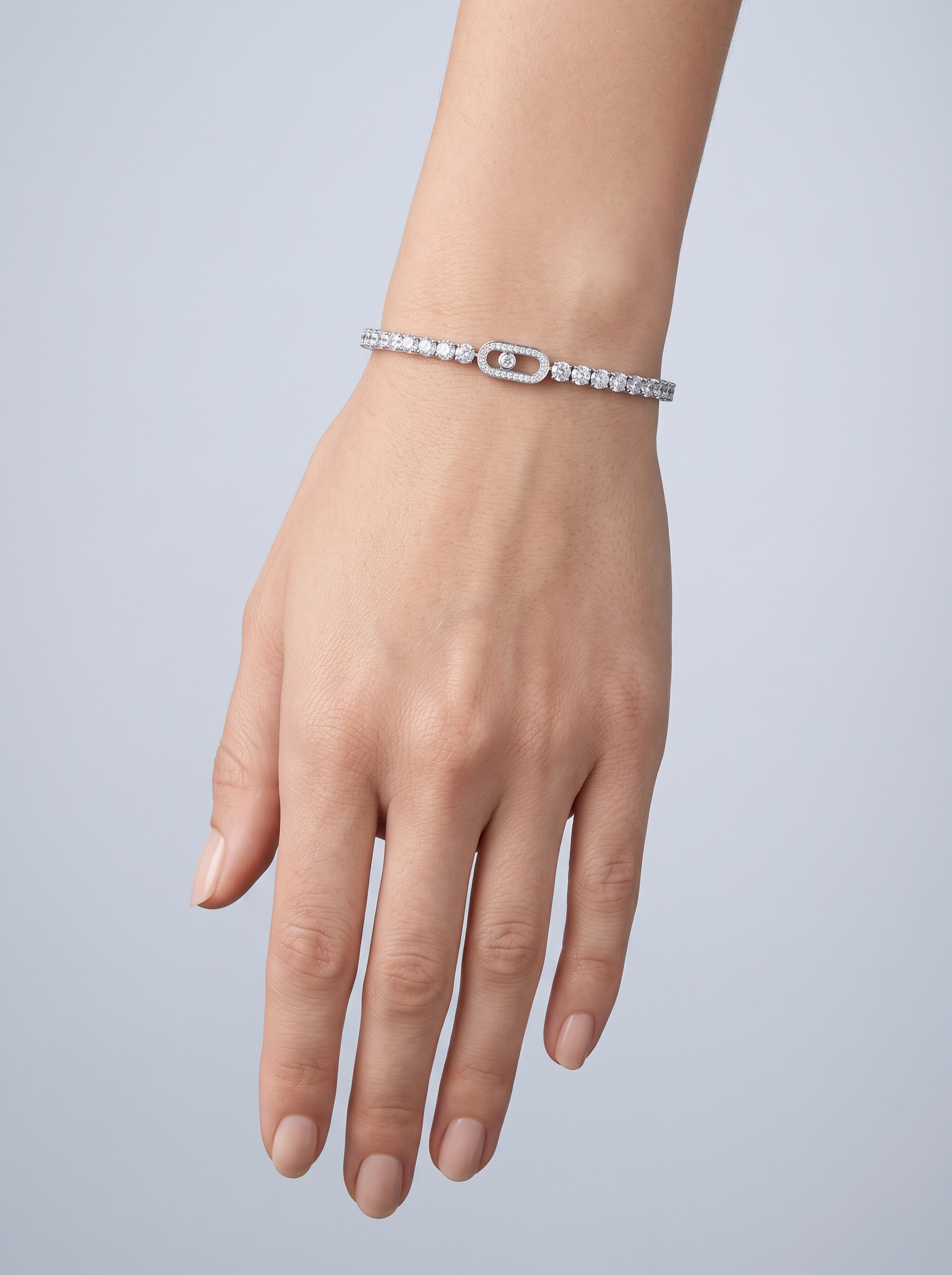 Divara Saskia Tennis Bracelet, sterling silver 925 cubic zirconia bracelet