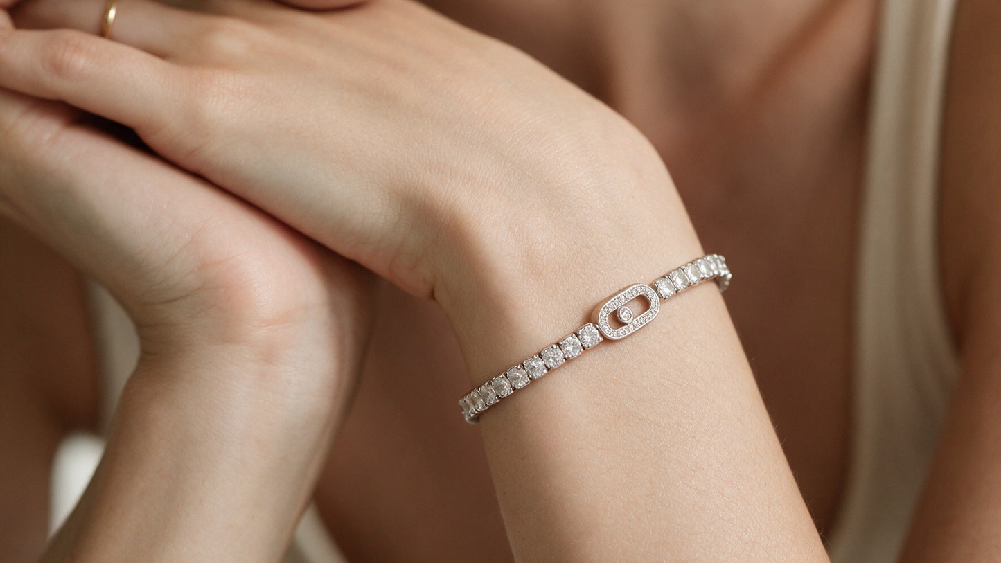 Divara Saskia Tennis Bracelet, sterling silver 925 cubic zirconia bracelet