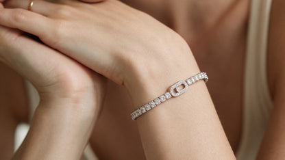 Divara Saskia Tennis Bracelet, sterling silver 925 cubic zirconia bracelet