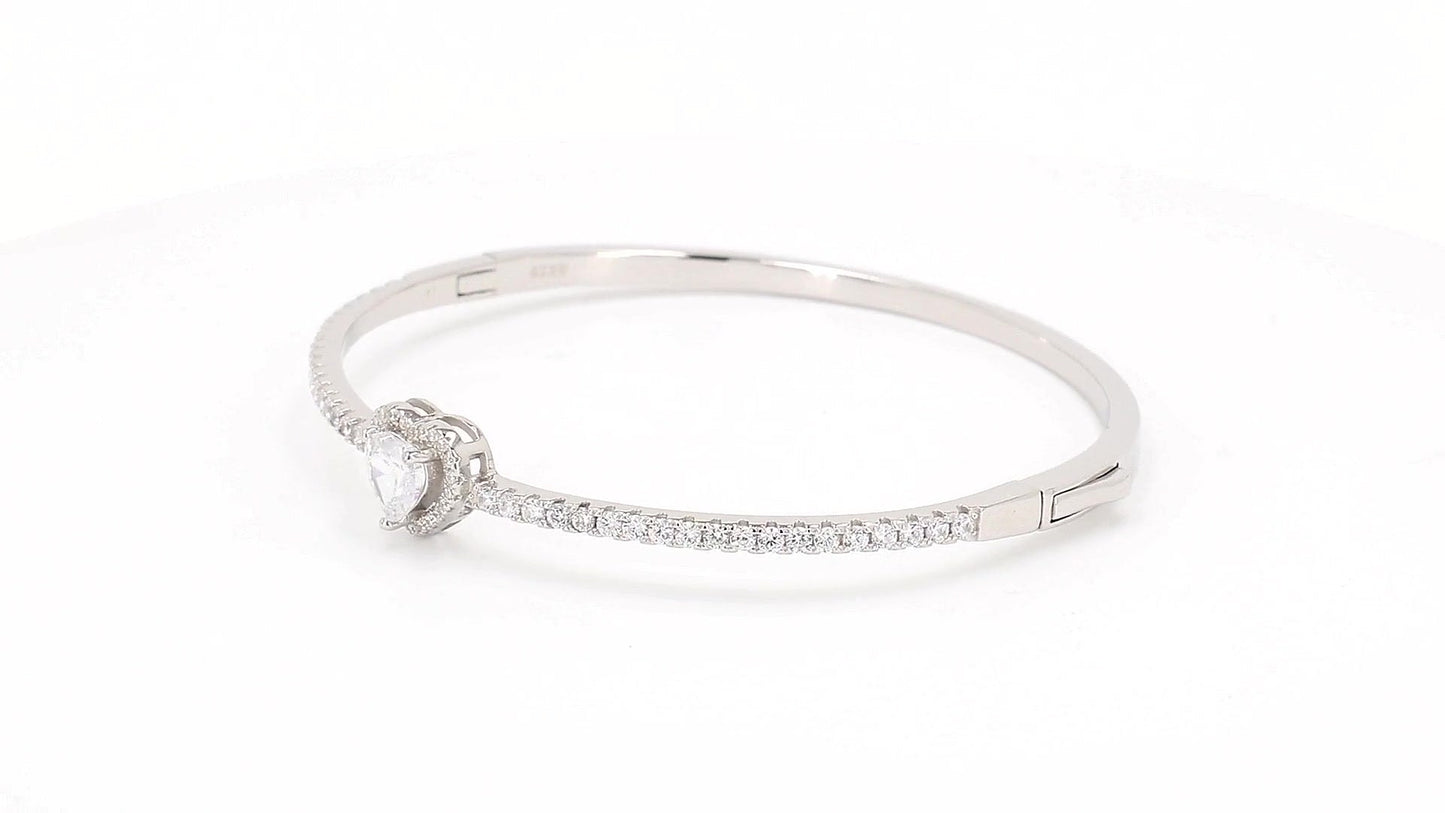 Divara Amara Bangle, sterling silver 925 cubic zirconia bracelet