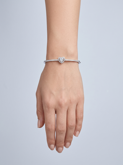 Divara Amara Bangle, sterling silver 925 cubic zirconia bracelet
