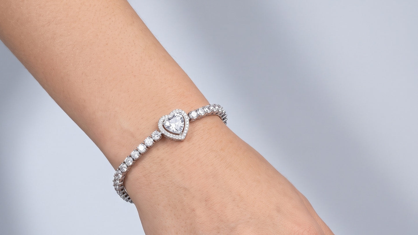 Divara Ondine Tennis Bracelet, sterling silver 925 cubic zirconia bracelet