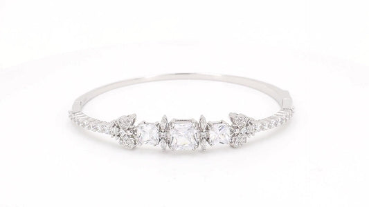 Divara Seraphine Bangle, sterling silver 925 cubic zirconia bracelet