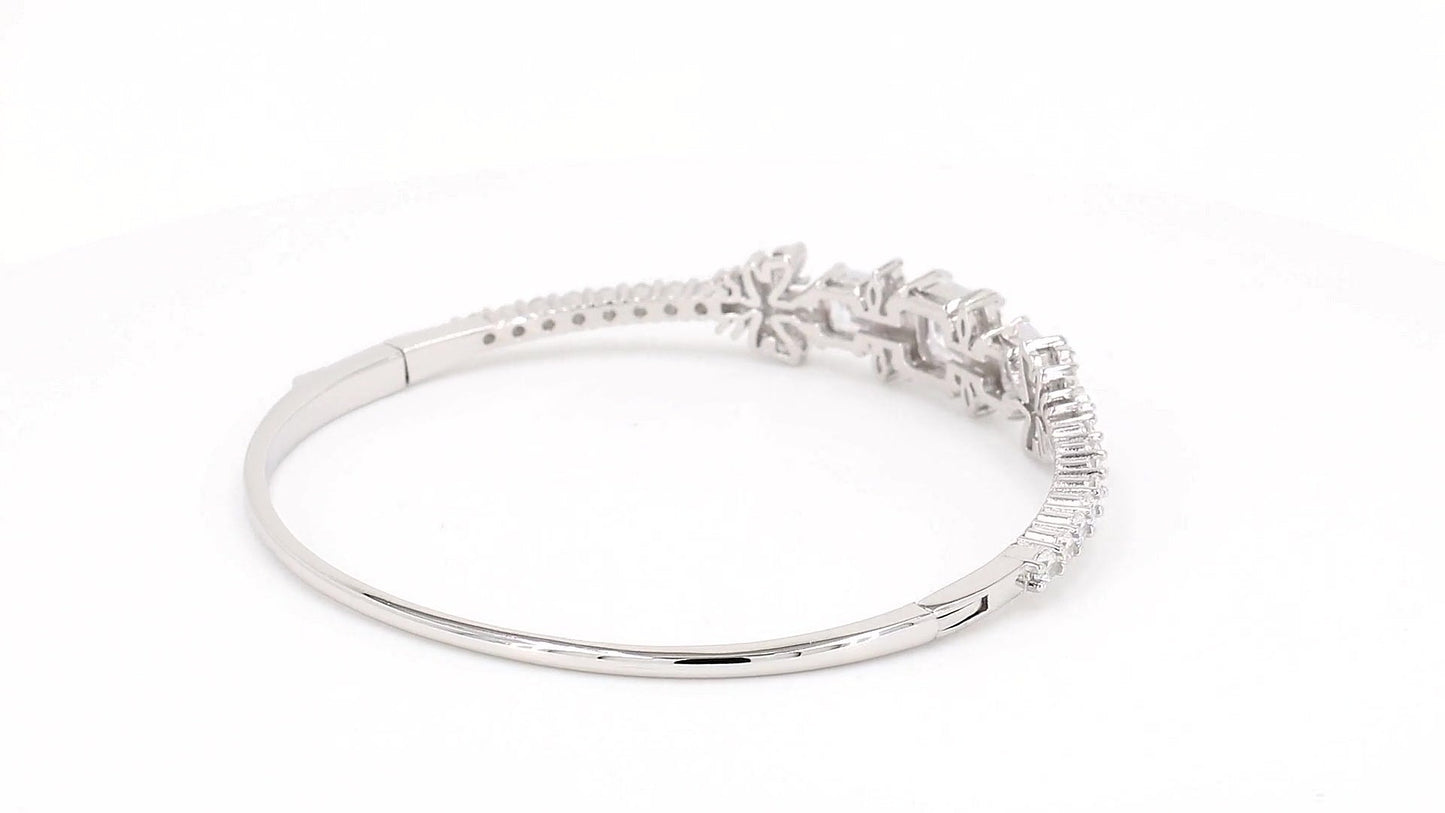 Divara Seraphine Bangle, sterling silver 925 cubic zirconia bracelet