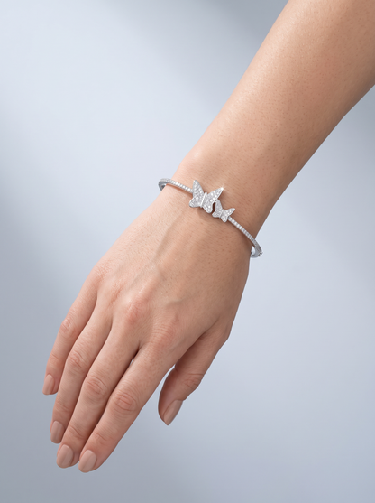 Divara Linnea Bangle, sterling silver 925 cubic zirconia bracelet