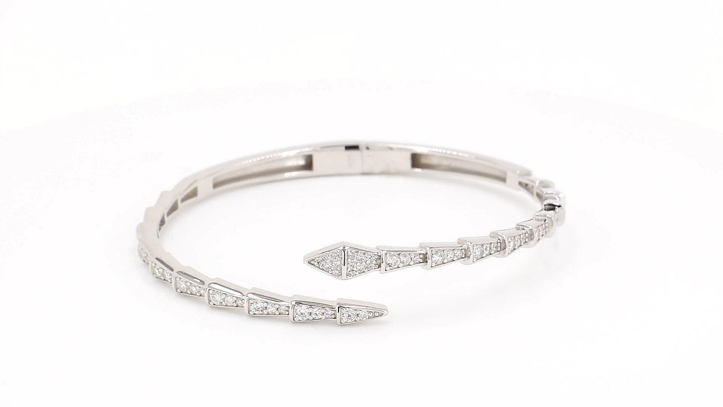 Divara Talia Bangle, sterling silver 925 cubic zirconia bracelet