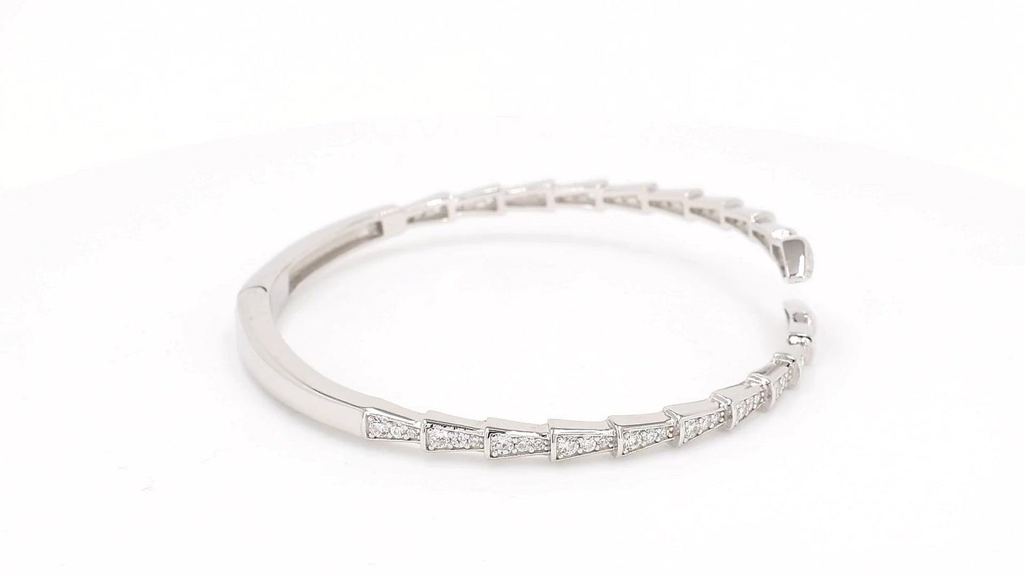 Divara Talia Bangle, sterling silver 925 cubic zirconia bracelet