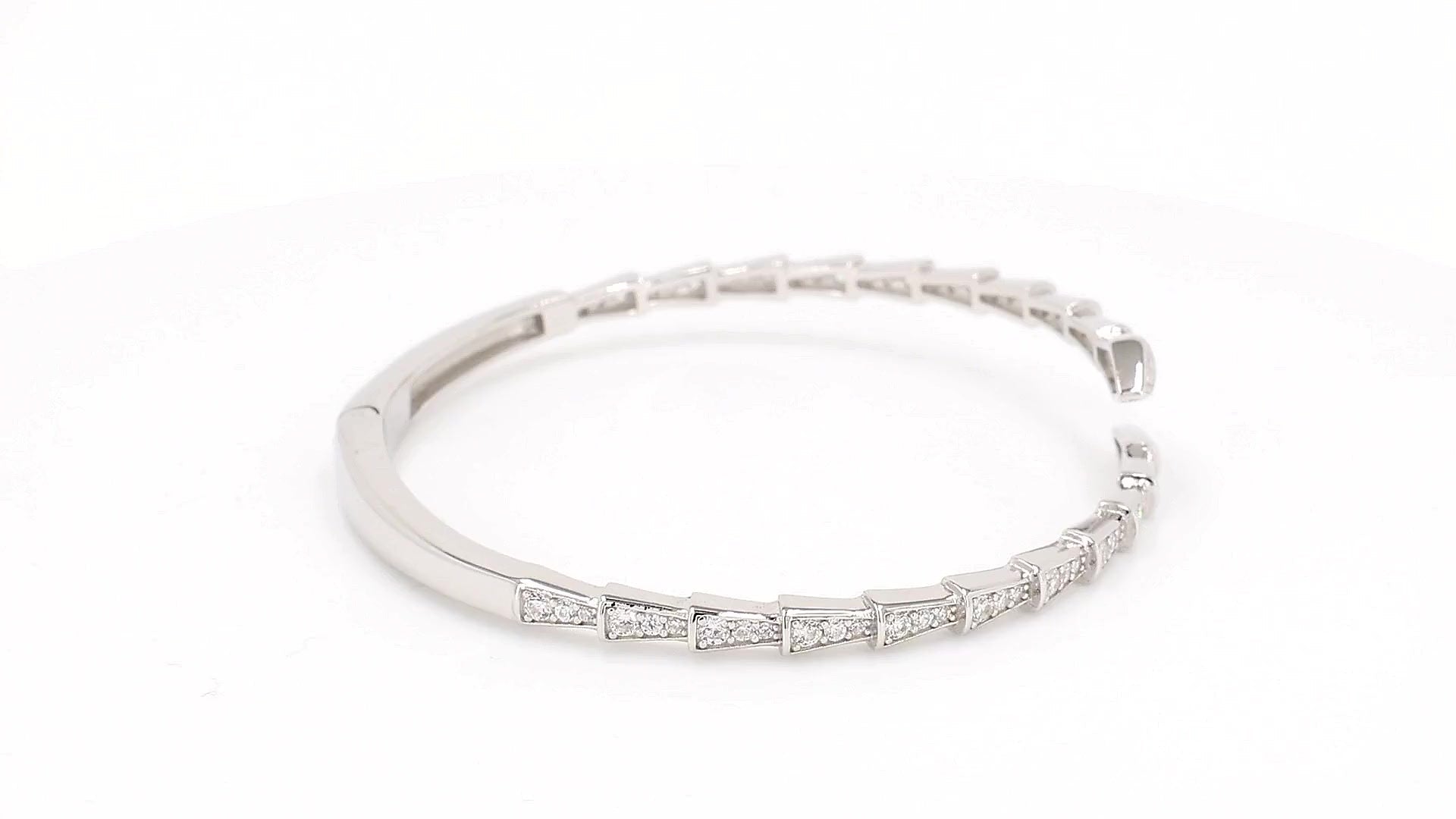 Divara Talia Bangle, sterling silver 925 cubic zirconia bracelet