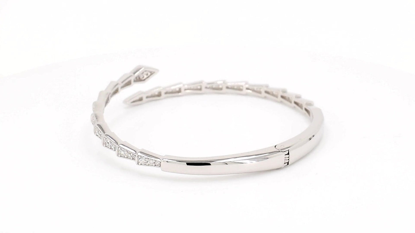 Divara Talia Bangle, sterling silver 925 cubic zirconia bracelet