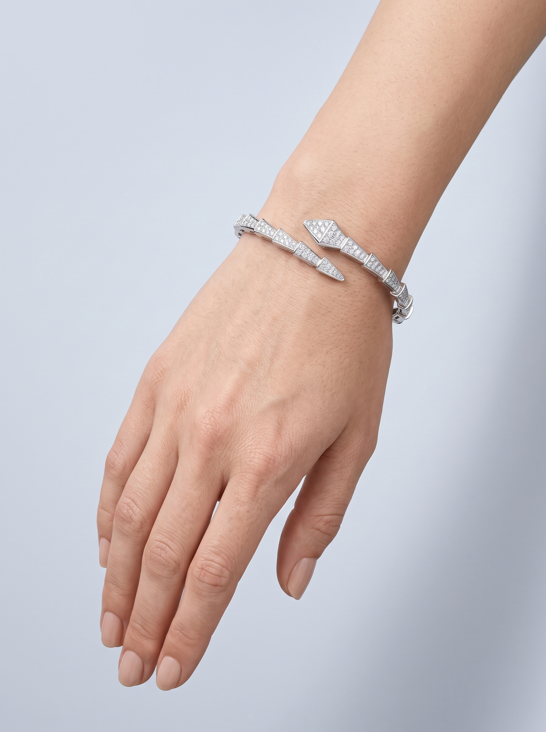 Divara Talia Bangle, sterling silver 925 cubic zirconia bracelet