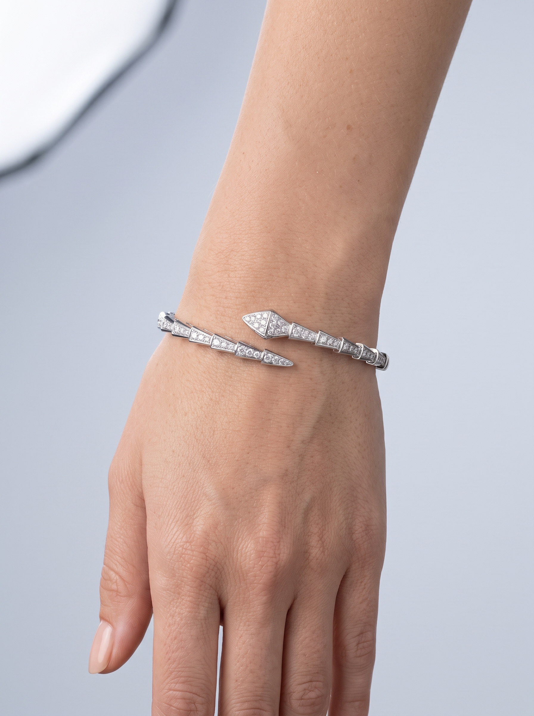 Divara Talia Bangle, sterling silver 925 cubic zirconia bracelet