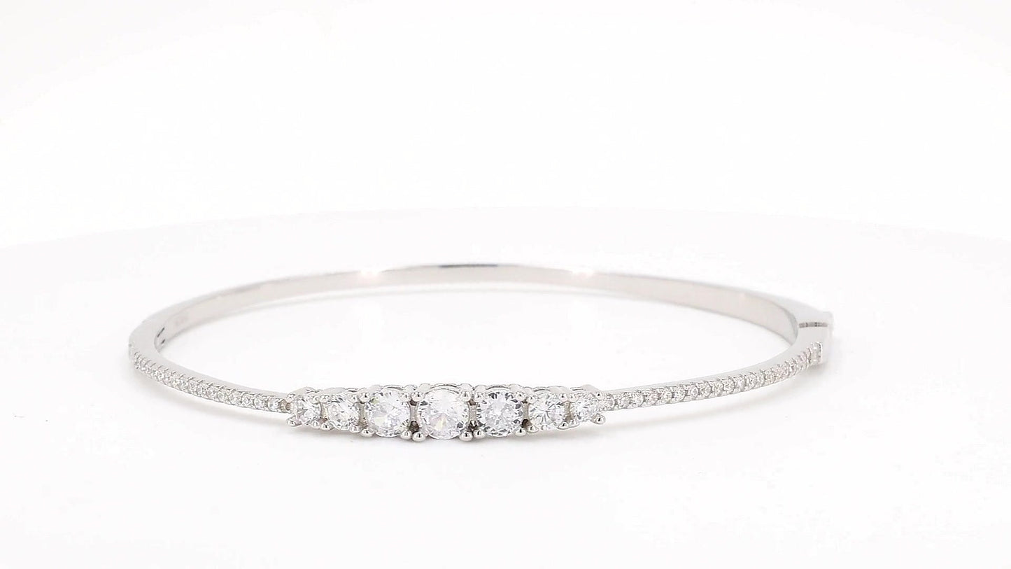 Divara Verity Bangle, sterling silver 925 cubic zirconia bracelet