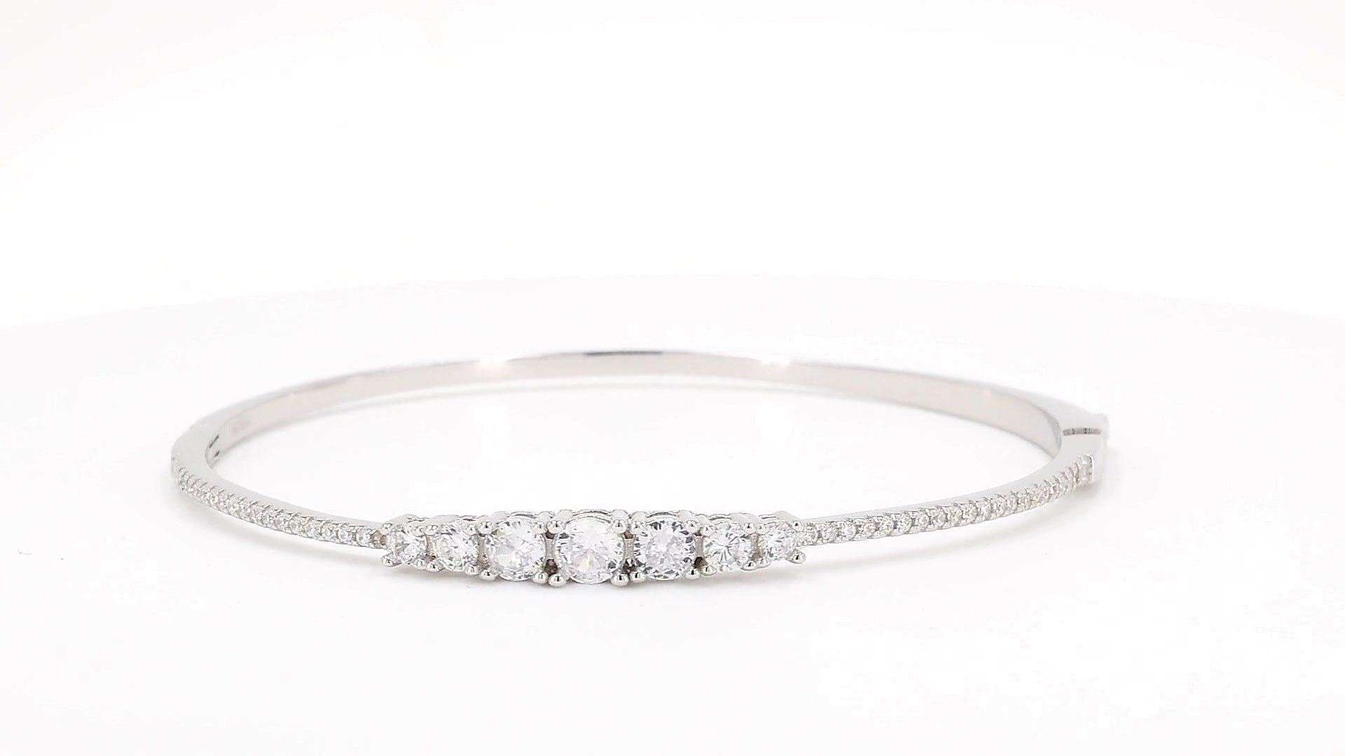 Divara Verity Bangle, sterling silver 925 cubic zirconia bracelet