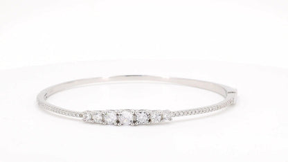Divara Verity Bangle, sterling silver 925 cubic zirconia bracelet