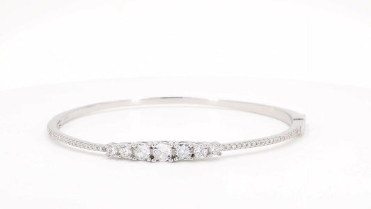 Divara Verity Bangle, sterling silver 925 cubic zirconia bracelet