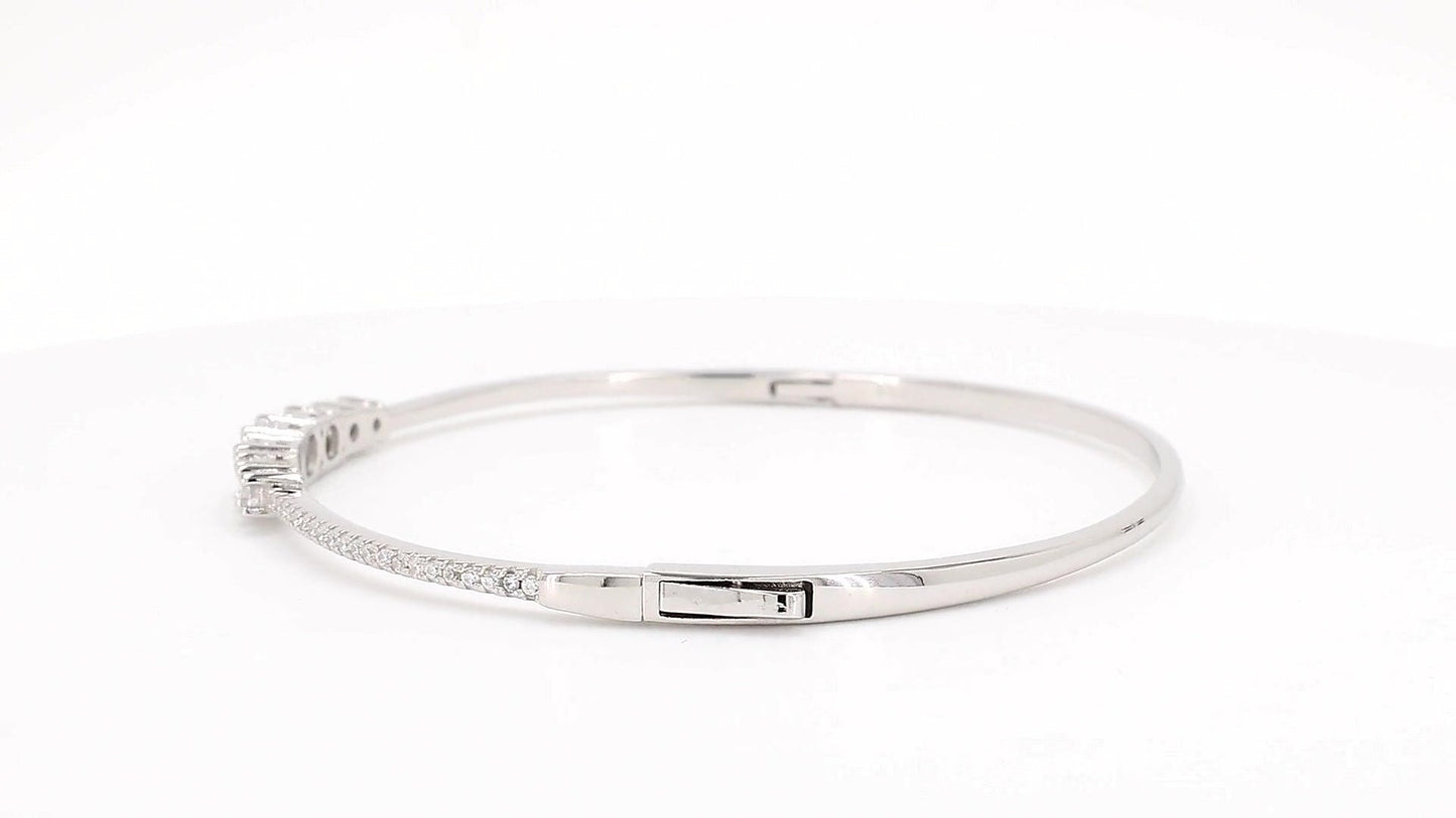 Divara Verity Bangle, sterling silver 925 cubic zirconia bracelet