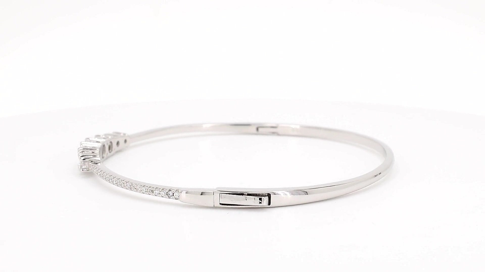 Divara Verity Bangle, sterling silver 925 cubic zirconia bracelet