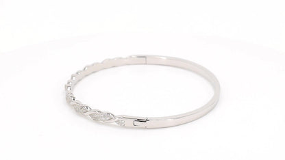 Divara Noor Bangle, sterling silver 925 cubic zirconia bracelet
