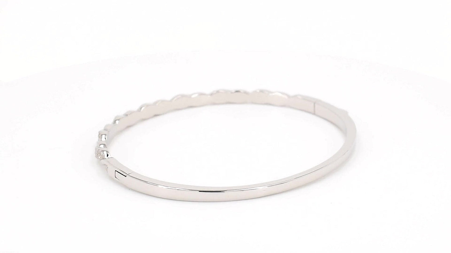 Divara Noor Bangle, sterling silver 925 cubic zirconia bracelet