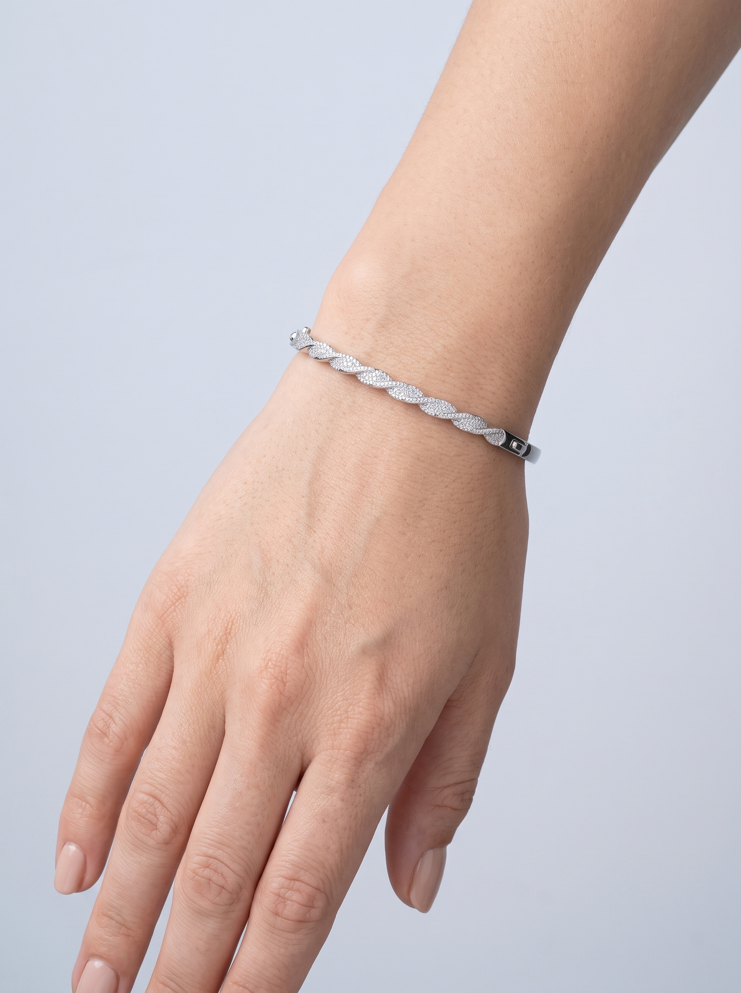 Divara Noor Bangle, sterling silver 925 cubic zirconia bracelet