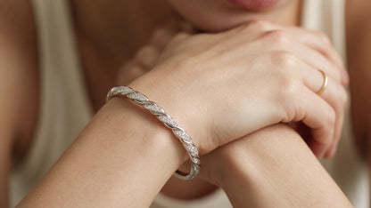Divara Noor Bangle, sterling silver 925 cubic zirconia bracelet