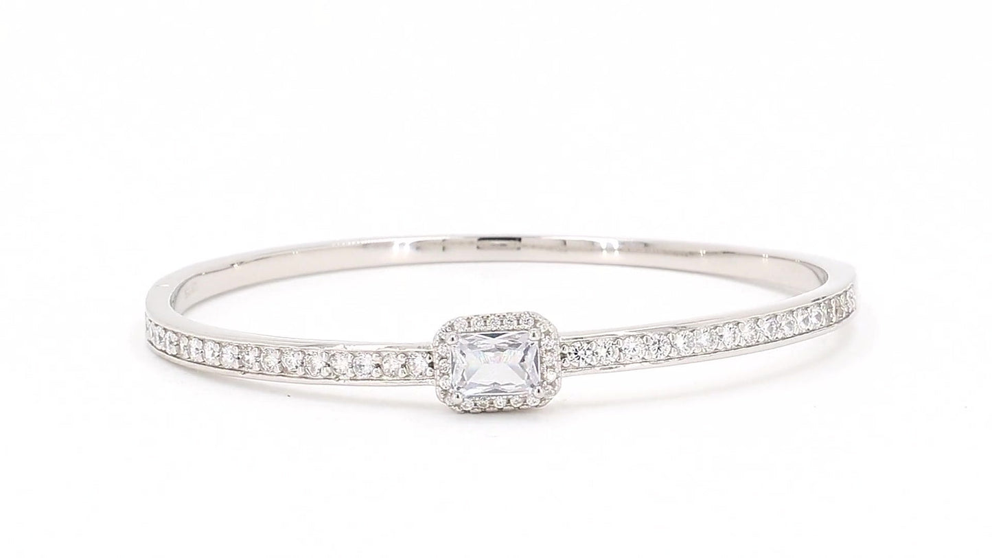 Divara Halston Bangle, sterling silver 925 cubic zirconia bracelet