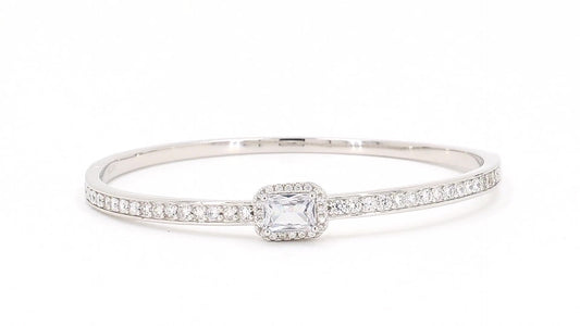 Divara Halston Bangle, sterling silver 925 cubic zirconia bracelet