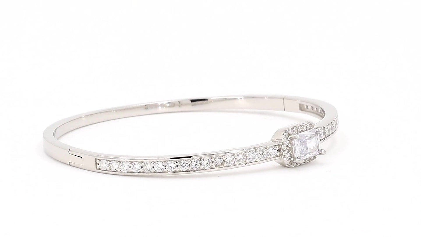 Divara Halston Bangle, sterling silver 925 cubic zirconia bracelet