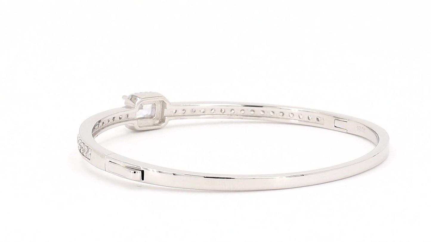 Divara Halston Bangle, sterling silver 925 cubic zirconia bracelet